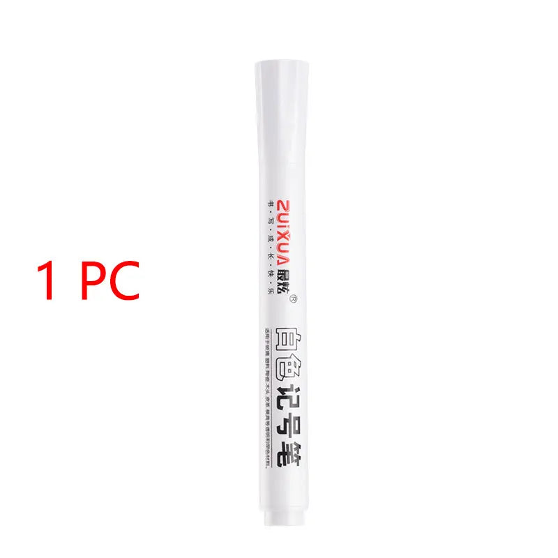 Rotuladores blancos de 2,0 mm, 1/3/5 unidades, bolígrafo de Gel blanco aceitoso resistente al agua, marcadores de graffiti, útiles escolares y de papelería