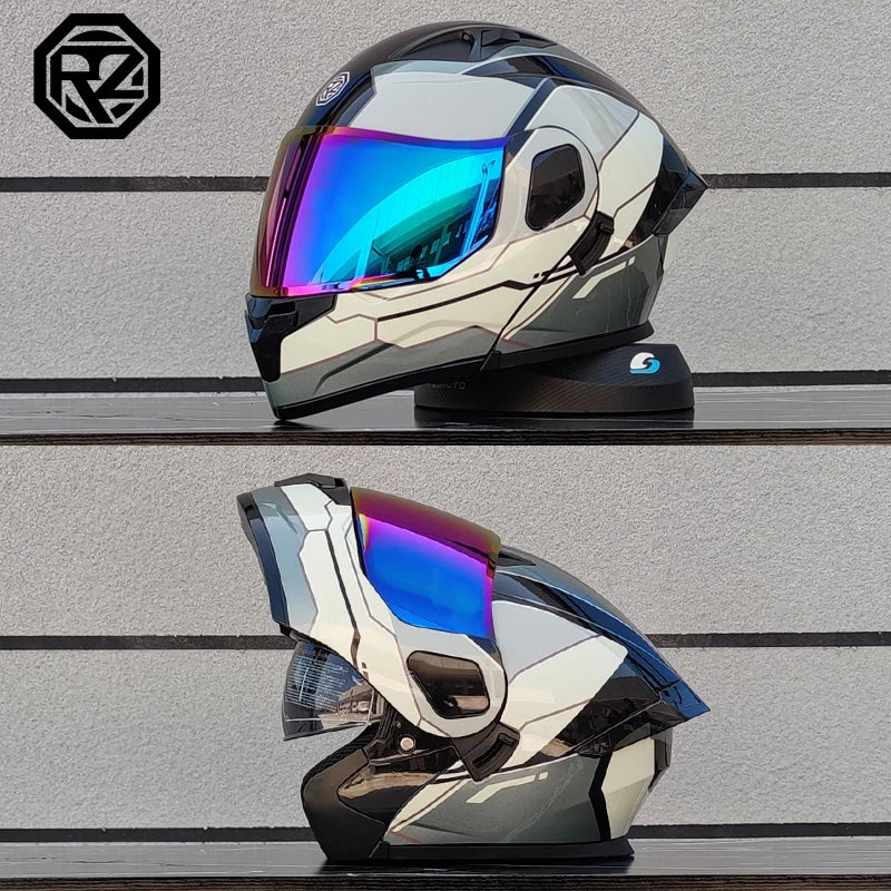 Casque moto intégral double lentille modulaire rabattable — homme, femme, mode, Motocross