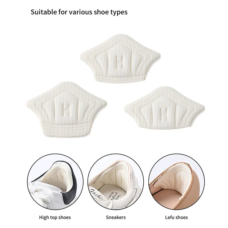 Plantillas Parche Almohadillas de talón para Zapatillas, Adhesivo Trasero, Ajustable, Antidesgaste, Almohadilla para Pies, Inserción de Plantilla, 3 Pares/6 Piezas
