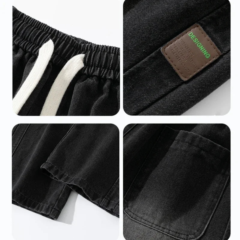 Jean de lavage à jambes larges pour homme, pantalon neutre, couleur unie, ample, décontracté, droit, mode extérieure, grande taille 8xl, nouvelle collection automne