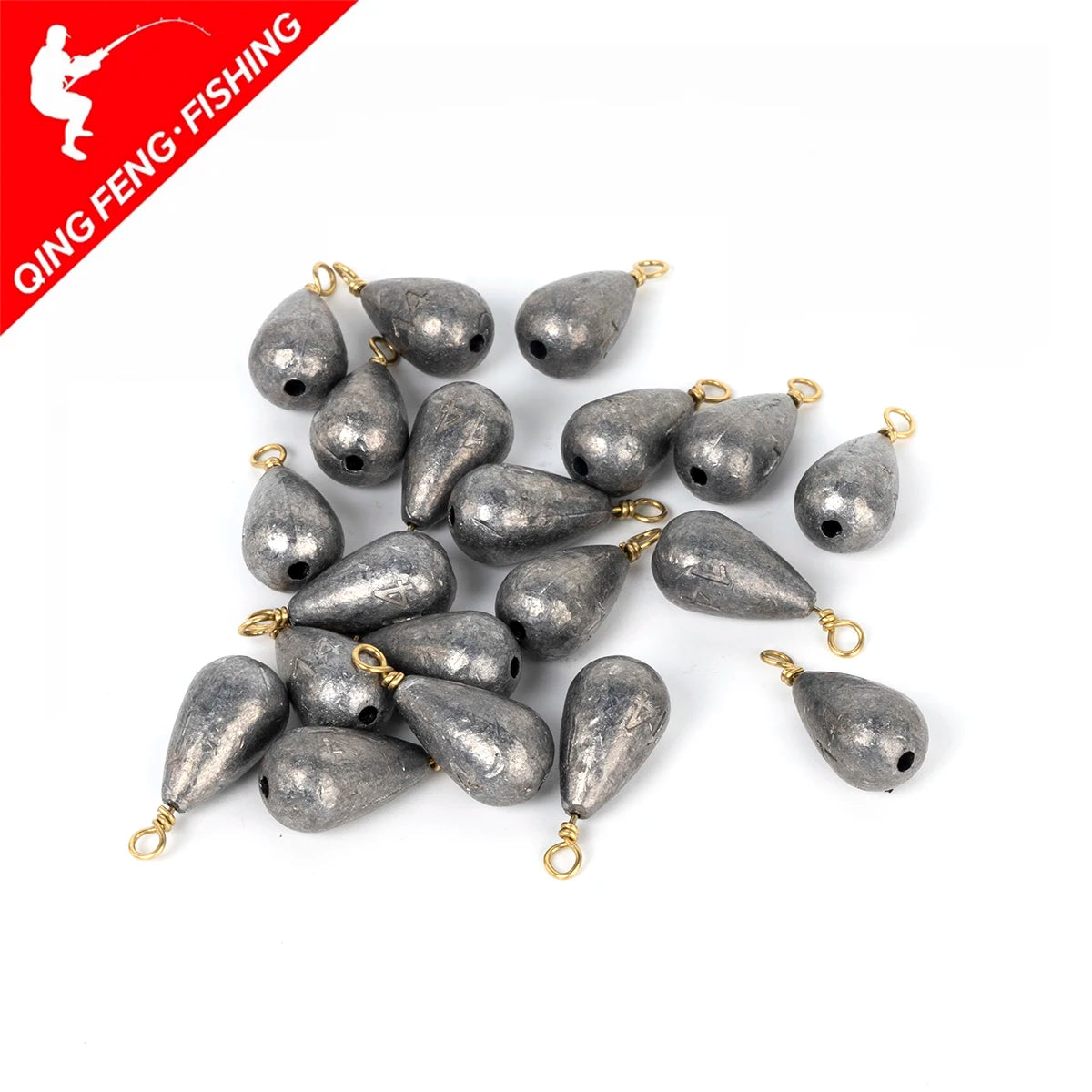5 pièces de poids de pêche plombs poids de tir de chute avec émerillons en laiton poids de cloche de coulée pour bar poisson-chat matériel de pêche farfelu