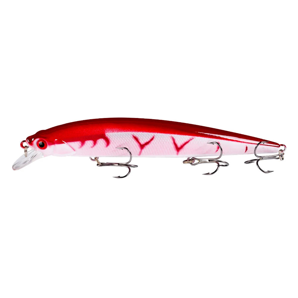 1 pièces leurre de pêche Wobbler réaliste yeux 3D 14 cm/18.5g vairon appât dur artificiel matériel de pêche leurre flottant avec 6 #   Crochets