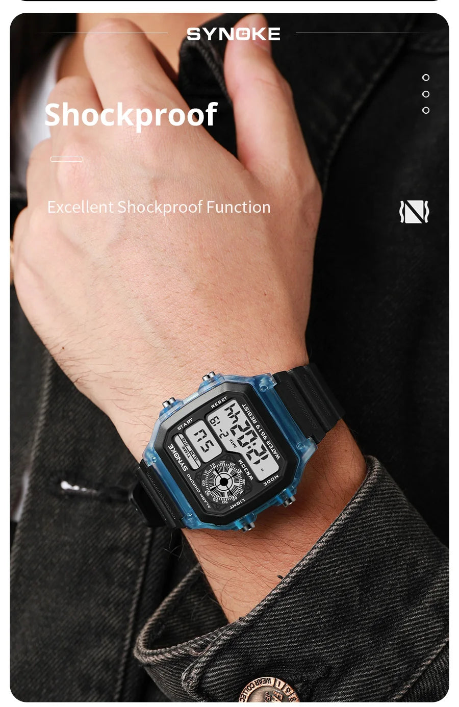Montre numérique étanche sport multifonction — extérieur, course, étudiant, sept couleurs