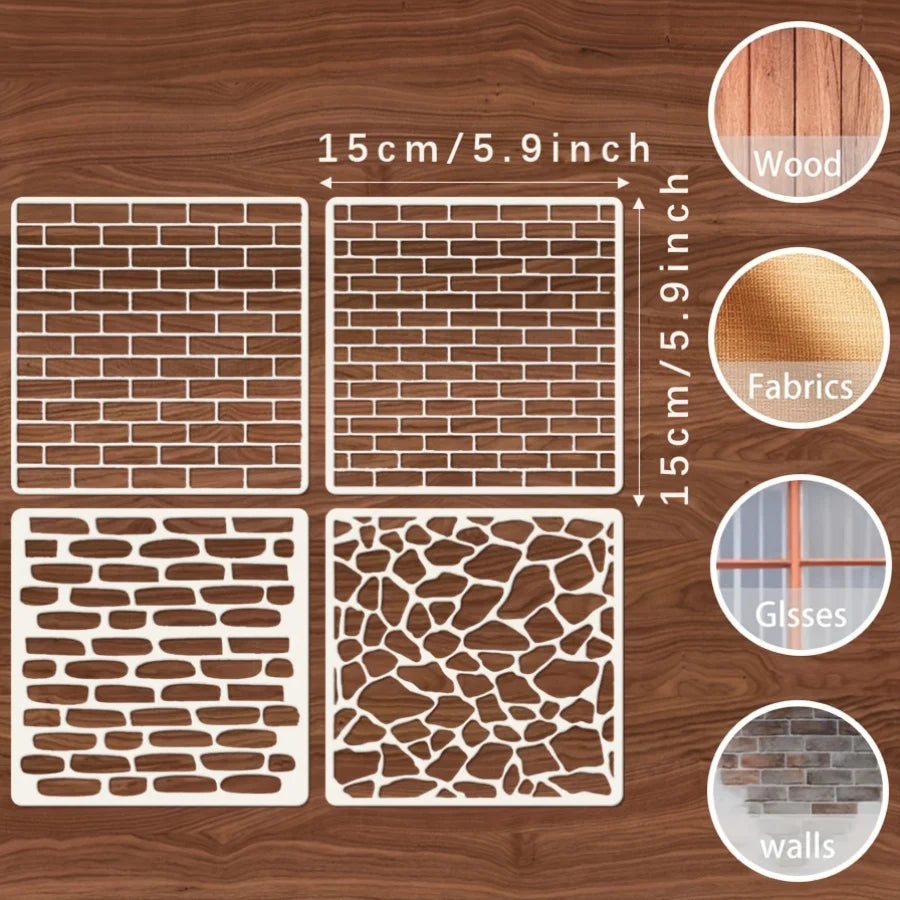 Pochoirs en Plastique Réutilisables — Lot de 12 Pièces DIY Peinture & Déco