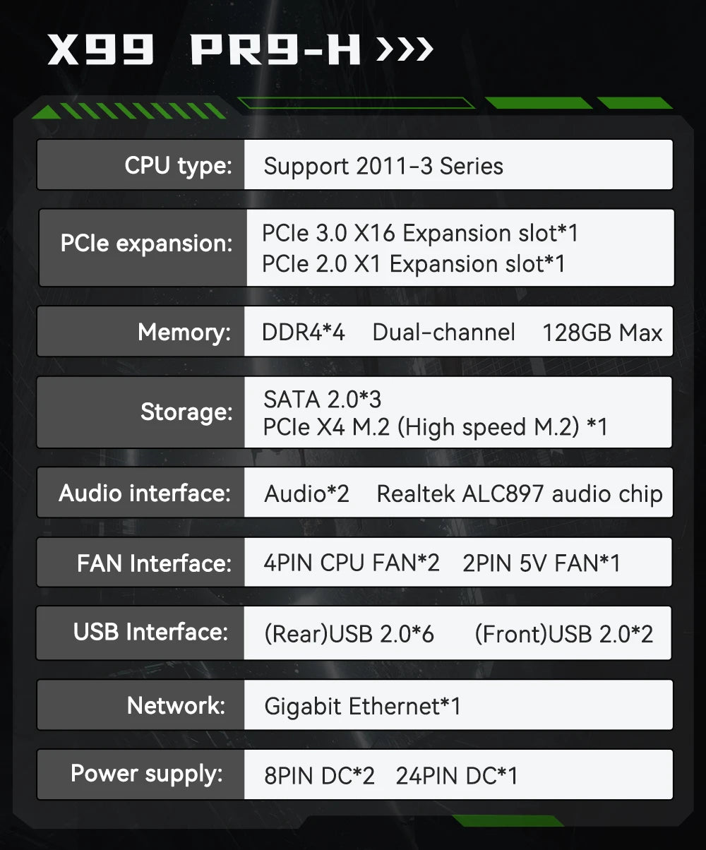 Carte mère PR9-H MACHINIST X99 LGA 2011-3, ensemble combo en option, processeur Xeon E5 2670 V3, 16 Go de RAM DDR4 ECC, mémoire NAME M.2