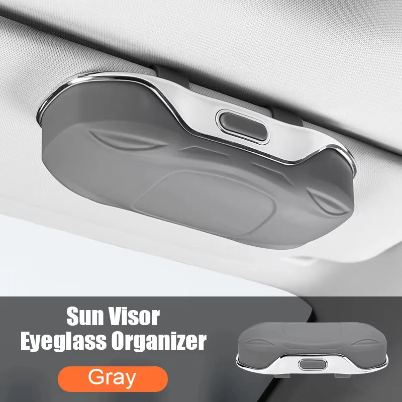 Porte-lunettes de soleil pour voiture, boîte à lunettes de voiture, pare-soleil, boîte de rangement en ABS, anti-rayures, protection des lunettes, accessoires intérieurs de voiture