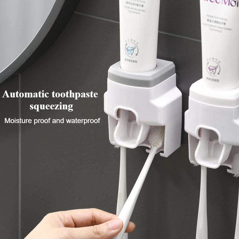 Distributeur automatique de dentifrice mural, fournitures de salle de bains, presse-dentifrice, porte-brosse à dents