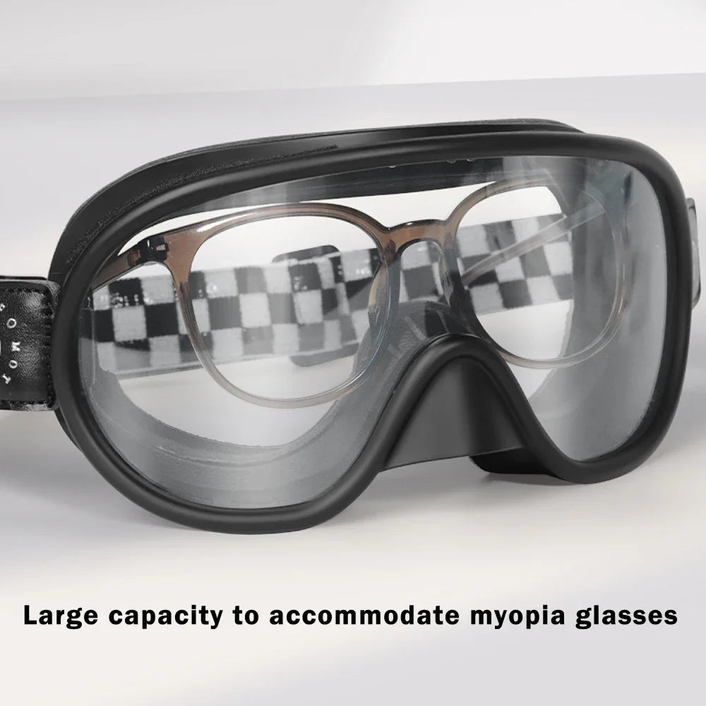 BOLLFO Vintage Photochromic Motorcycle Goggles Motocross Riding Gear UV400 Anti-Fog Ski Snowmobile Snowboard Goggles