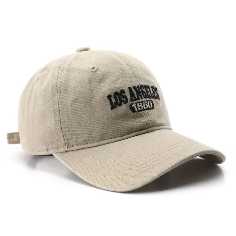 Casquette de baseball lettre brodée — hommes, femmes, mode, vintage, solide, sports plein air, réglable, snapback