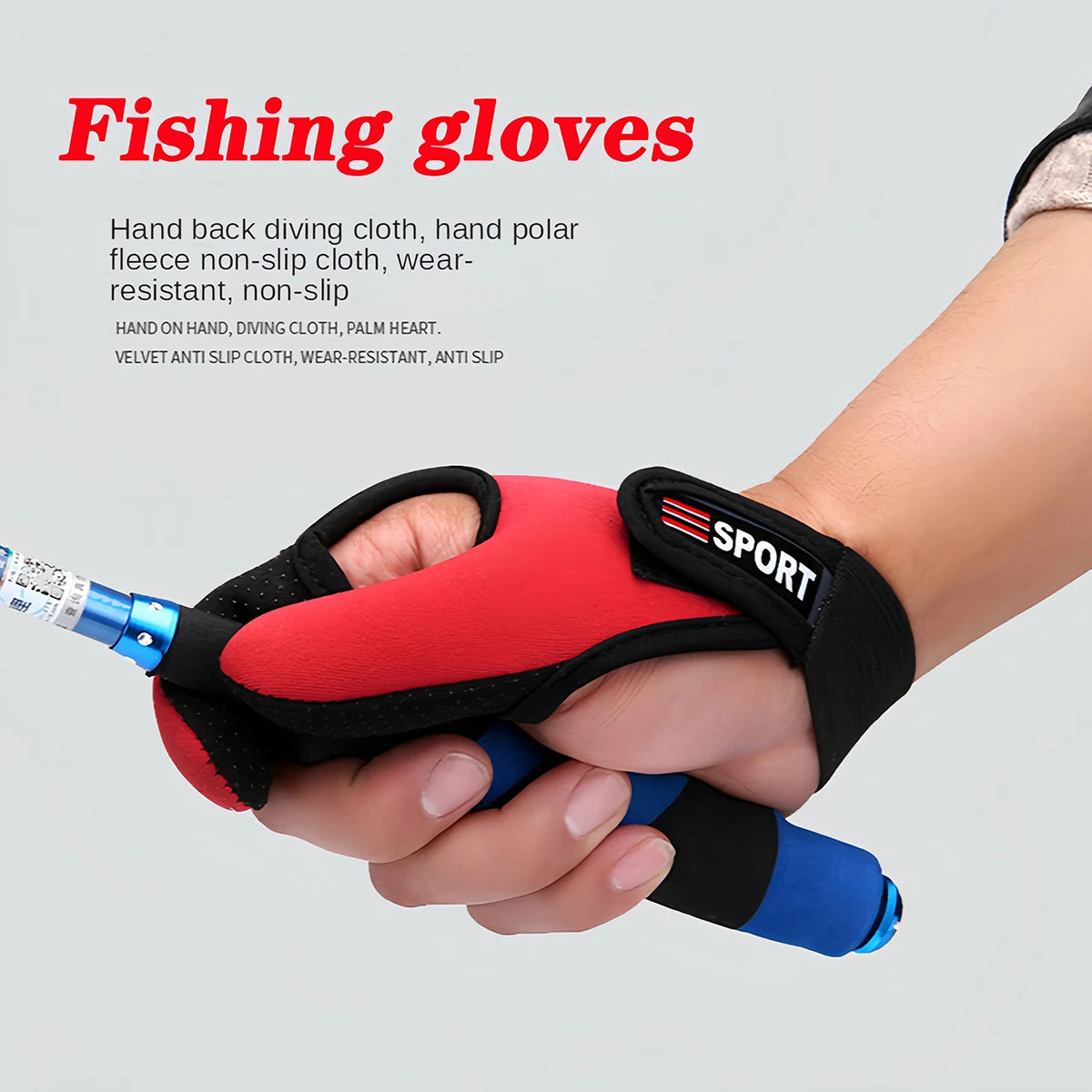 Gants de pêche 2 doigts protecteur respirant anti-dérapant Anti-coupure gants de pêche carpe matériel de pêche en plein air accessoires fournitures