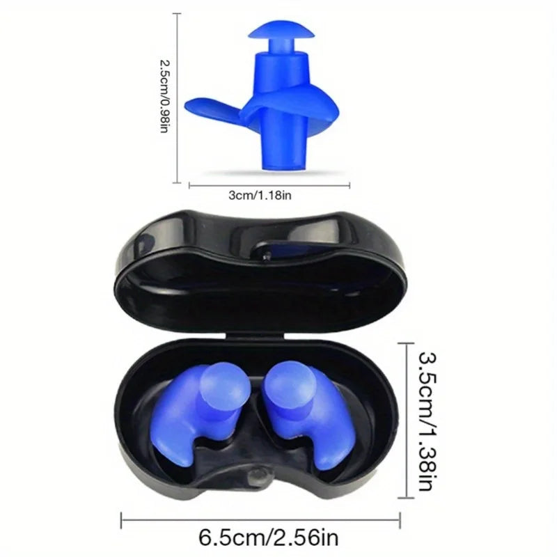 2pcs Silicone Swimming Earplugs Waterproof Reusable Diving Surfing Shower Bath Accessories