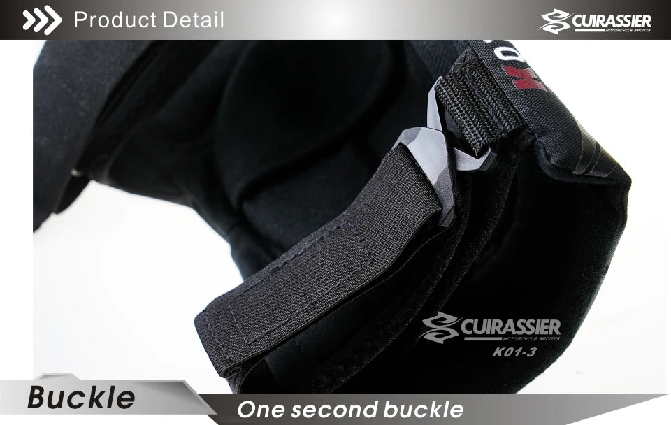 Cuirassier-Genouillères de protection pour motocross, genouillères de moto, protection MX, coussinets de course de coulée de nuit Équipement de moto avec coque renforcée et haute visibilité pour une conduite nocturne
