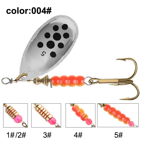 NGB métal leurre de pêche Spinner appâts 1 pièces 3.9g 4.6g 7.4g 10.8g 15g cuillère rotative leurres Spinners avec triples crochets brochet appâts