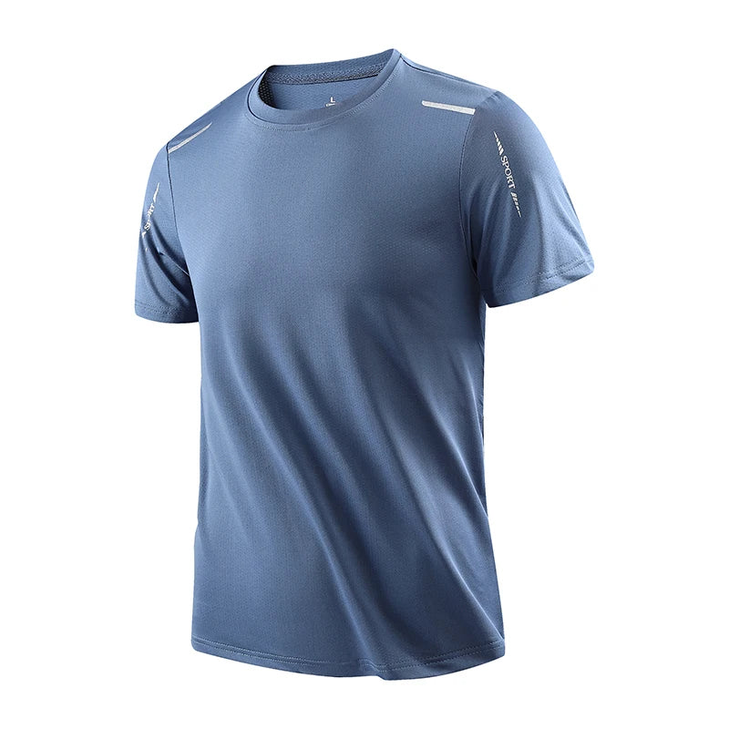 CHRLCK Men's Quick Dry Running T-Shirts Breathable Hiking Fishing T-Shirts Soft Elasticity Outdoor Sports Short Sleeve Summer Shirt
