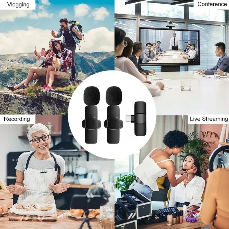 Micro Lavalier Sans Fil Portable — Enregistrement Audio/Vidéo, Streaming, Smartphones
