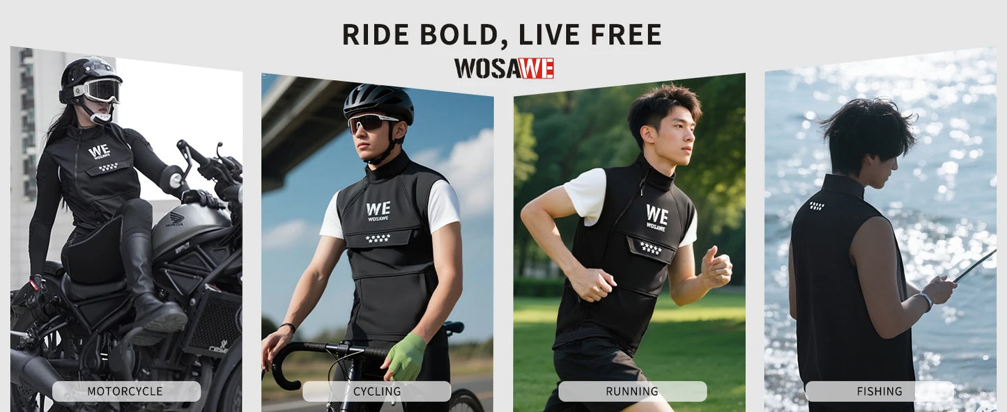 WOSAWE Chaleco reflectante de invierno para motocicleta, chaleco cálido para moto todoterreno, ropa de ciclismo, chaleco multibolsillos