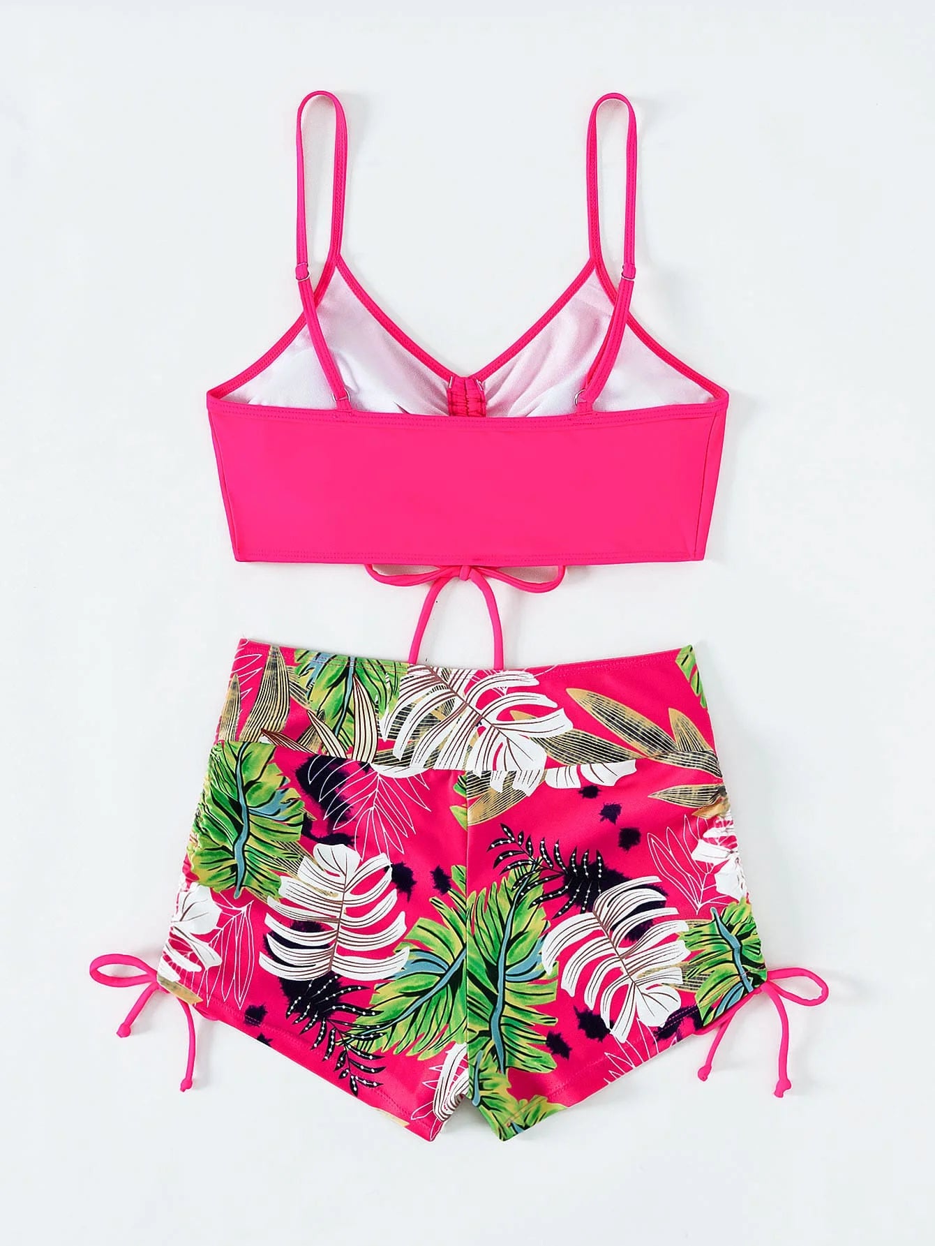Maillots de bain femme 2026 : Bikinis short à cordon de serrage devant, taille haute, pour la natation et la plage