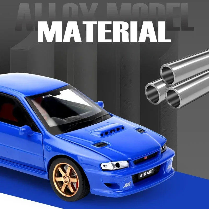 Simulation 1:32 Subaru Impreza WRX 22B STI Modified Diecast Alloy Metal Car Model Miniature Car for Kids Boys Birthday Gift
