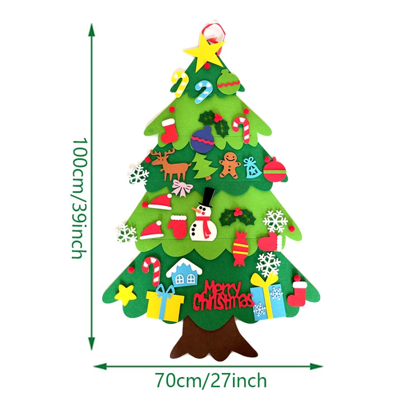 Árbol de Navidad de fieltro, decoración para el hogar, Año Nuevo 2022, adornos navideños, regalos para niños, DIY