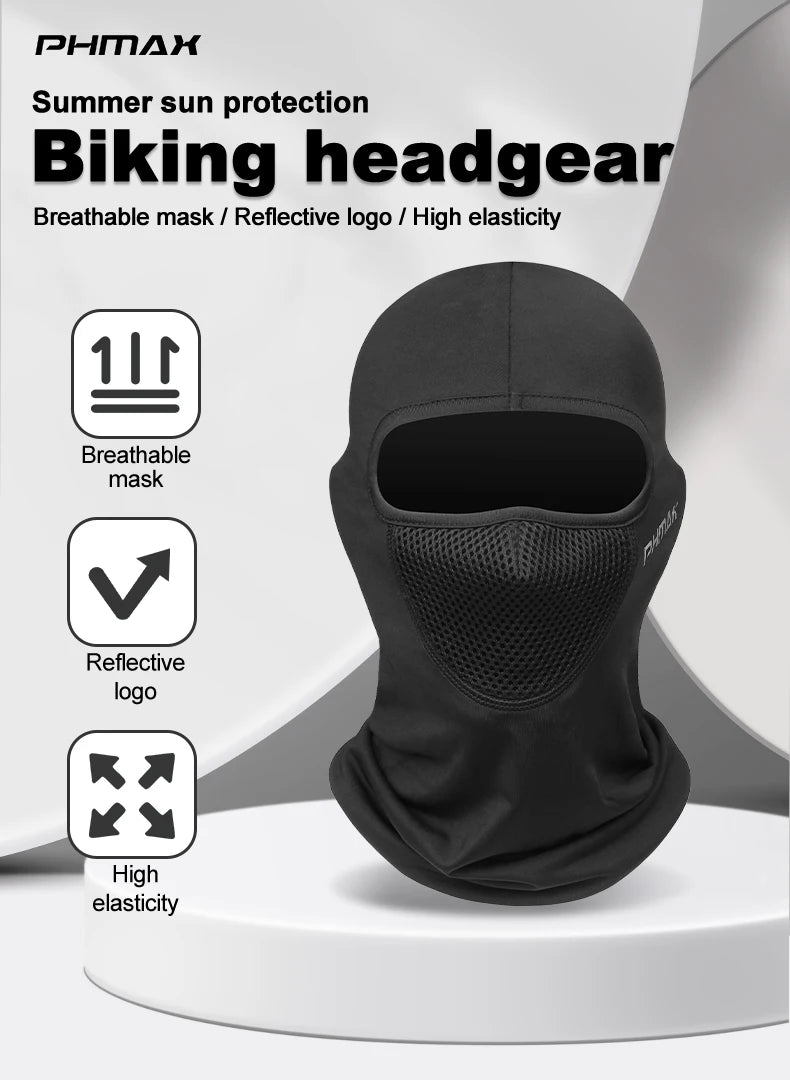 Masque d'équitation moto — protection vent et chaleur, masque complet respirant, cagoule, écharpe