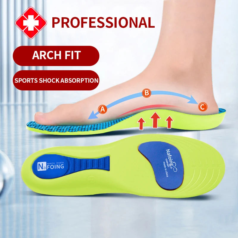 Plantillas ortopédicas para pies, plantillas deportivas que absorben los golpes para zapatos, soporte de arco, modelos de fascitis plantar, almohadillas para hombres y mujeres