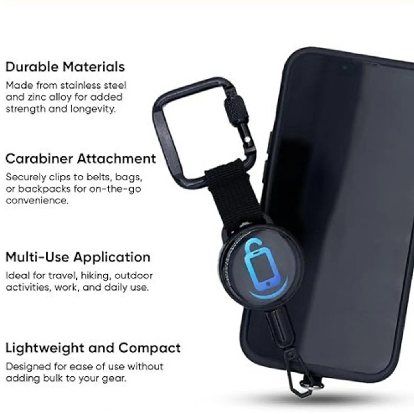 Support de téléphone antivol rétractable, sangle de lanière de téléphone portable, attache de sécurité pour Smartphone avec Clip de ceinture pour voyage en plein air