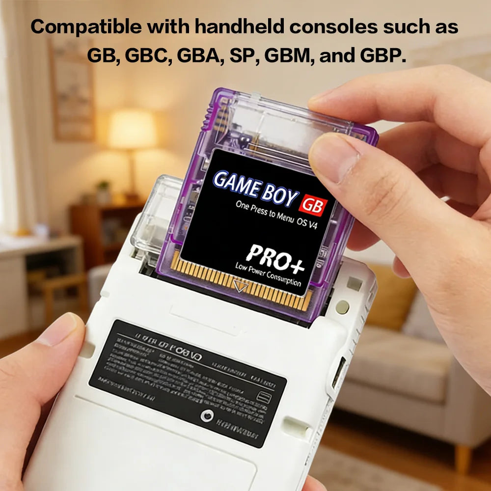 Cartouche de jeu GBC Gameboy OS V4 2000 en 1 avec carte TF 4 Go pour consoles de jeu GB GBC GBA SP GBM GBP