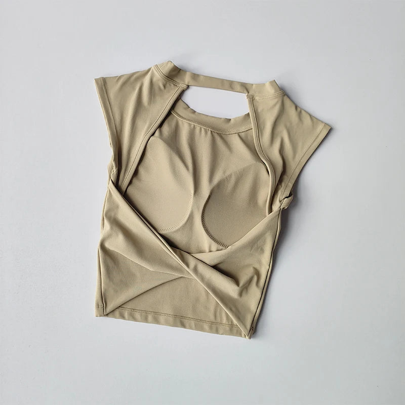 T-Shirt Sport Dos Nu Femme — Yoga Amincissant Séchage Rapide Moulant