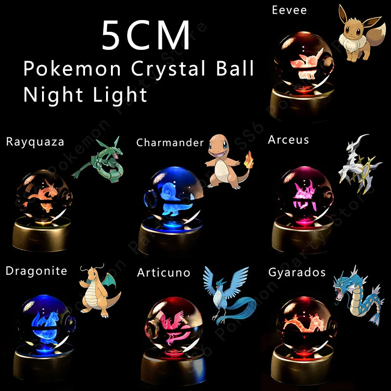 Boule de cristal 3D veilleuse — lampe en verre, statue, cadeau d'anniversaire pour enfants
