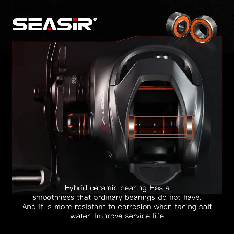 Moulinet Baitcasting SEASIR X2 — Roulement Céramique, Frein N52, 7.3:1