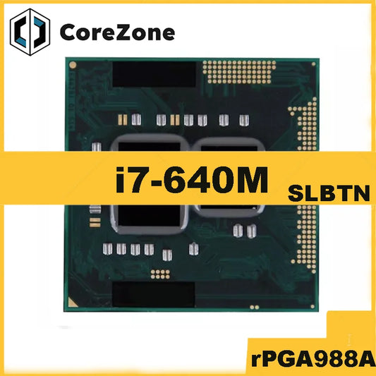 Core i7 640M SLBTN 2.8GHz 2 cœurs 4M processeur pour ordinateur portable Socket G1/rPGA988A CPU pour ordinateur portable