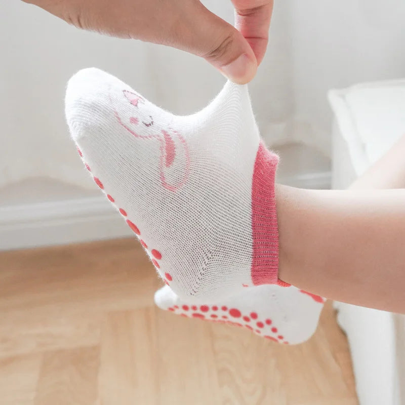 6 paires de chaussettes en coton pour enfants, motif Animal de dessin animé mignon, confortables, respirantes, antidérapantes, pour bébé