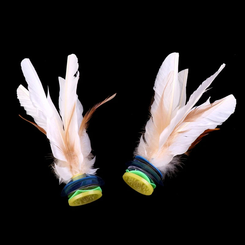 White goose feather shuttlecocks, traditional Chinese sports equipment, outdoor foot exercise, toy for adults and children