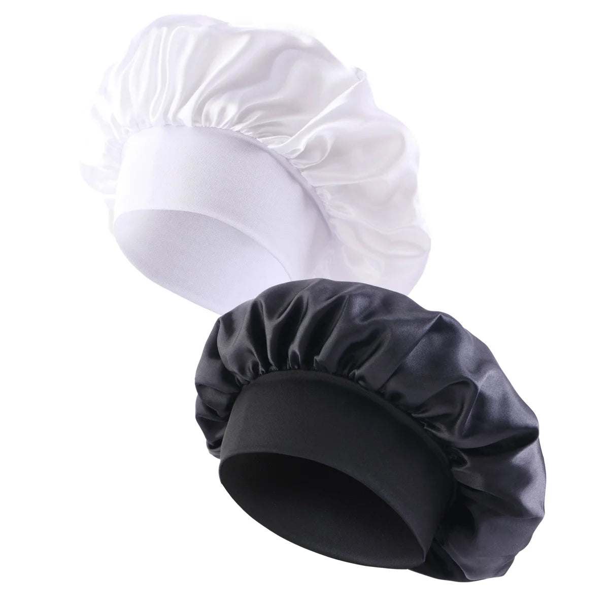 Bonnet de nuit en Satin à large bord, Bonnet soyeux, enveloppe de cheveux pour dormir, avec bande élastique souple, outil d'emballage des cheveux, nouvelle collection