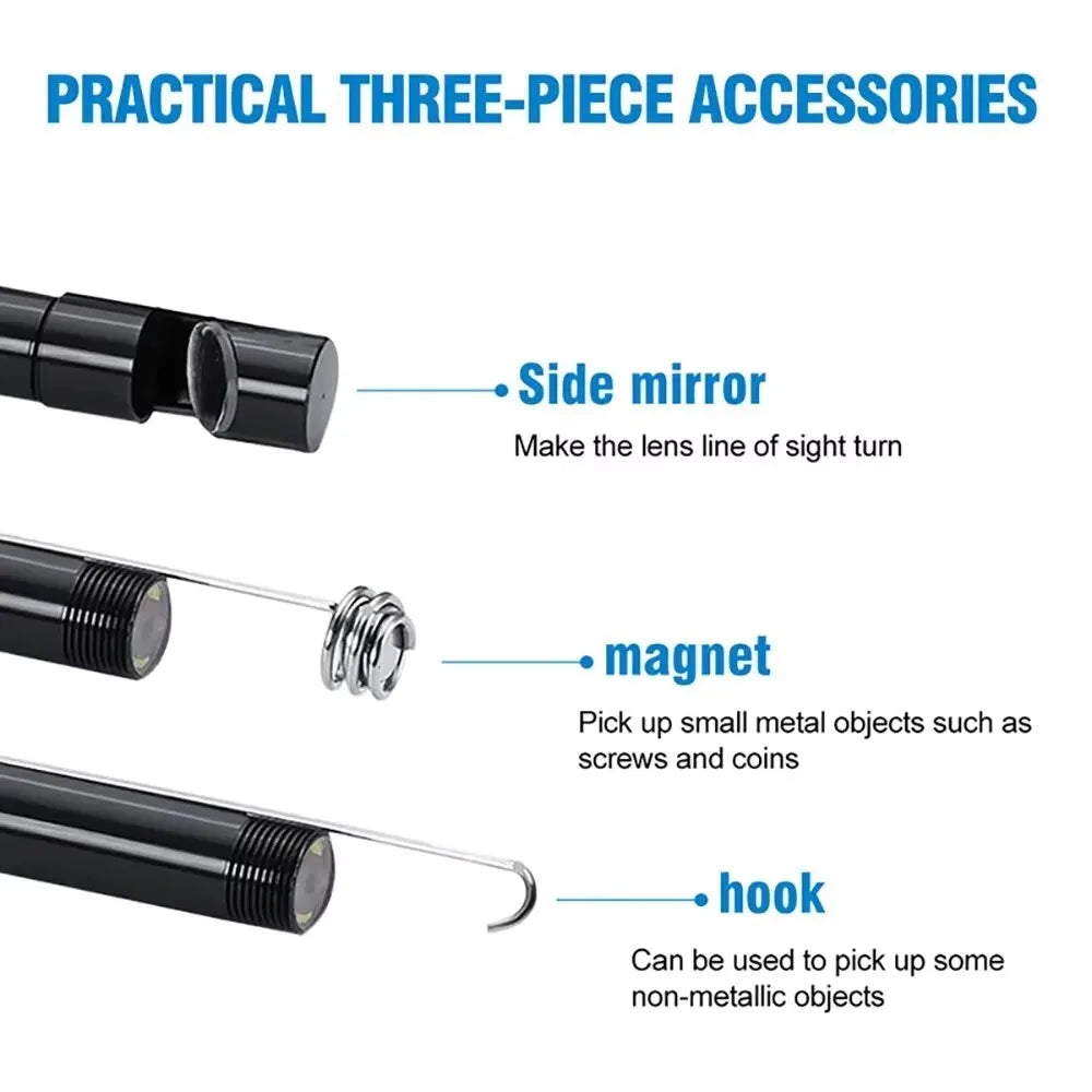 Endoscope Camera TYPE-C 5.5MM 7.0MM, 6 LED Adjustable USB, Android, Flexible Inspection Endoscope Camera for Phone and PC