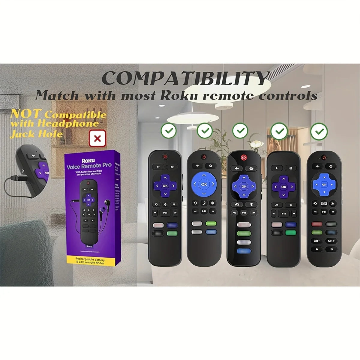 Télécommande lumineuse en silicone avec corde — 1/2/3 pièces, compatible TV universelle