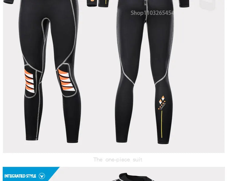 Combinaison de plongée en néoprène pour hommes, 3MM, manches longues, plongée en apnée, une pièce, Surf, pêche, maillots de bain thermiques