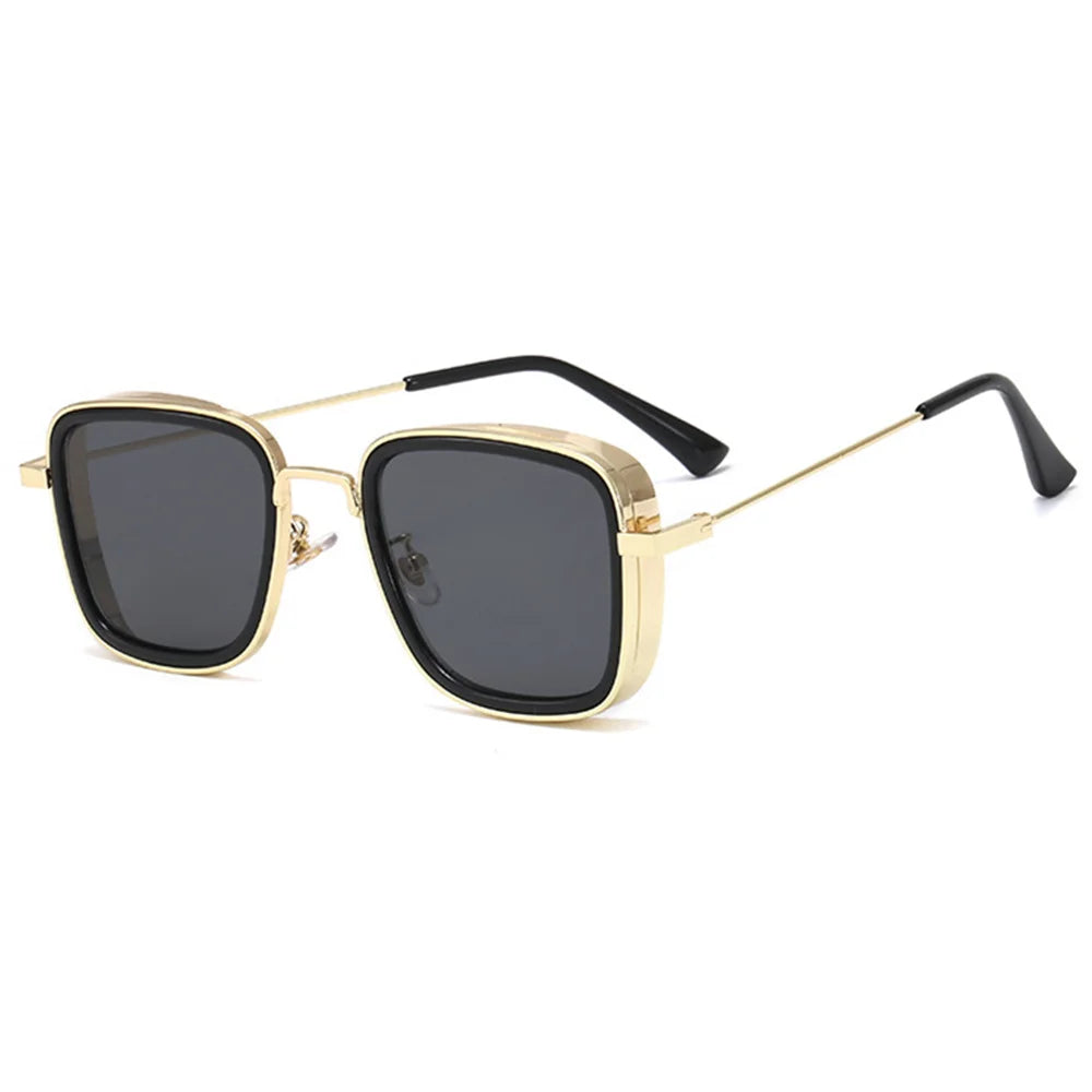 Lunettes de soleil Steampunk vintage pour hommes 2025 — rétro, métal, carré, femmes