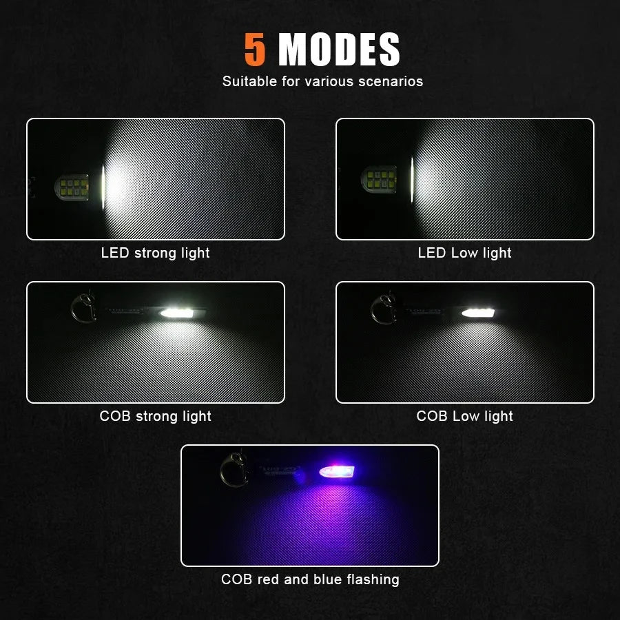 Lampe de travail tactique portable, outil EDC, mini lampe torche LED, outil de camping et de randonnée en plein air, lampe torche molle, rechargeable par USB