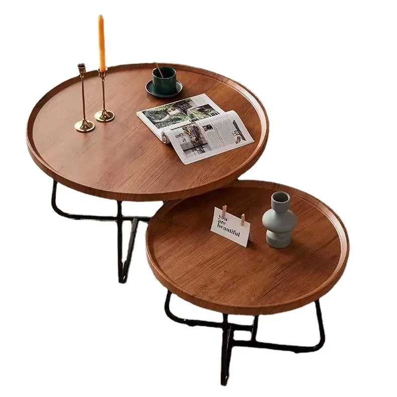 Table basse multifonctionnelle — salon minimaliste moderne, table d'appoint combinée circulaire, maison