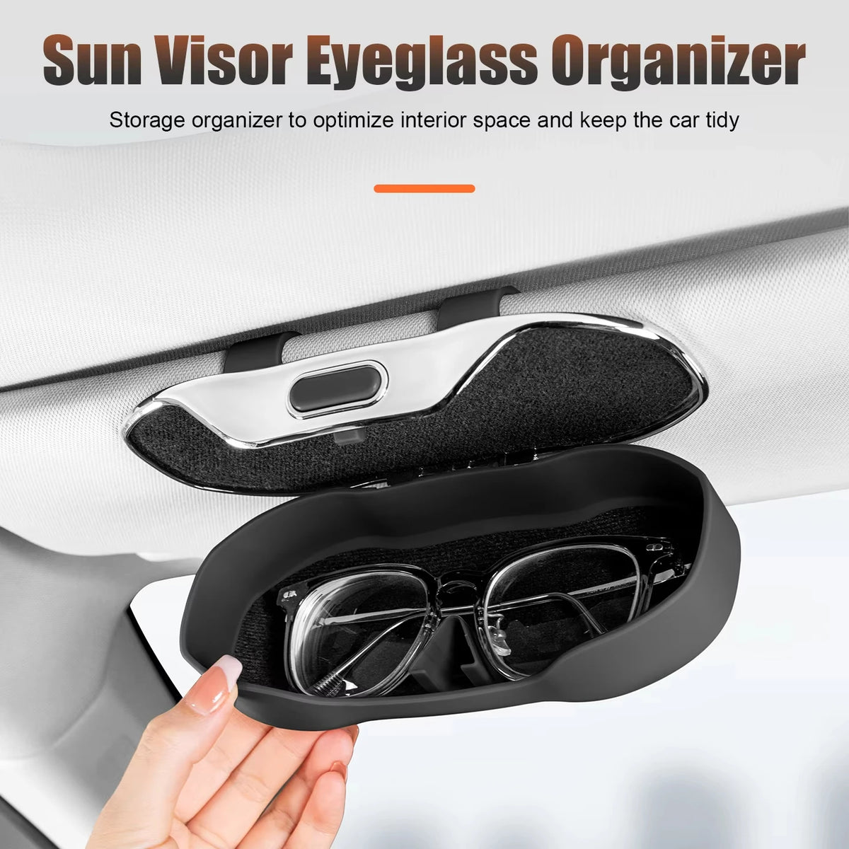 Porte-lunettes de soleil pour voiture, boîte à lunettes de voiture, pare-soleil, boîte de rangement en ABS, anti-rayures, protection des lunettes, accessoires intérieurs de voiture