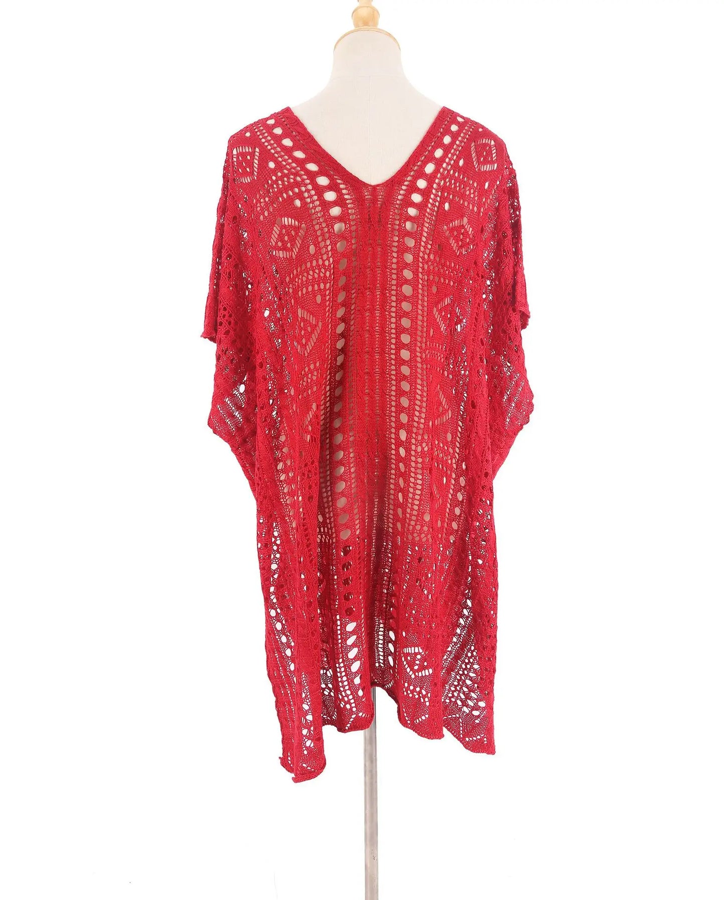2025 Vestido de ganchillo blanco de punto para playa, túnica larga, pareos, cobertores de bikini, vestido de playa, ropa de playa