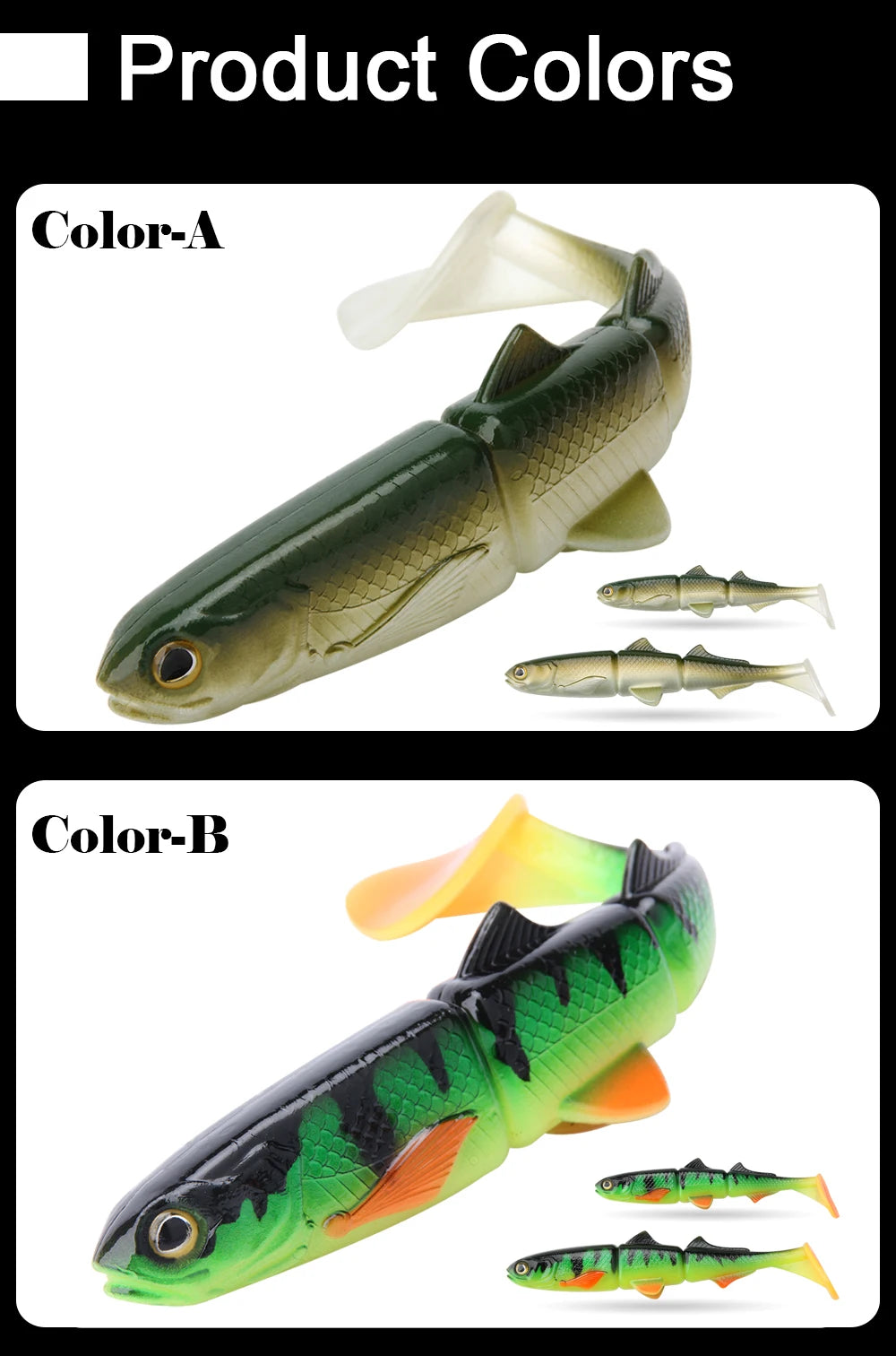 Spinpoler Paddle Tail Swimbait Shad brochet leurre de pêche 16 cm 22 cm appât souple 3 sections articulé Wobbler perche Zander attirail
