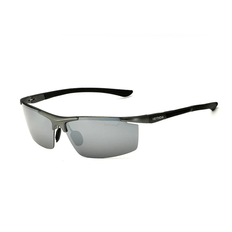 Lunettes de soleil homme aluminium magnésium polarisées UV400 — revêtement miroir, extérieur
