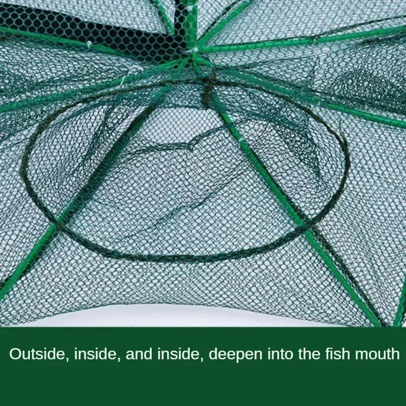 Filet de pêche en maille pliée hexagonale octogonale, 8 trous, filets de pêche à la main, filets de lancer, écrevisses, crevettes, piège de réservoir, Cage, outil de maille