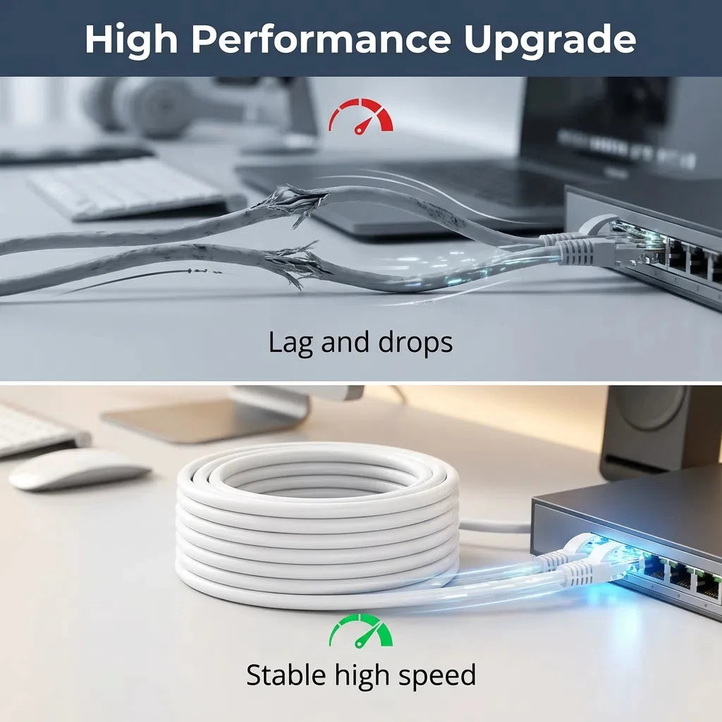 Cat6 RJ45 UTP Ethernet Cable 1000Mbps, 0.5/1/2/3/5/10/15/20/30/50M, LAN Network Cord, Internet Cord, Router, Computer Cable