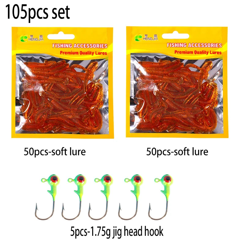 Leurre souple en silicone 4,5 cm avec queue en T — nageur, pêche carpe, black-bass, brochet