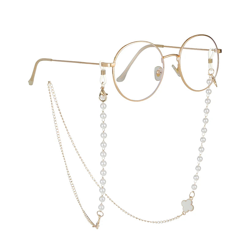 Lunettes de soleil masquage pour femmes — cristal, perle acrylique, bijoux, mode