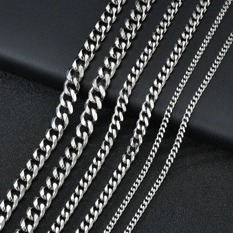 Collares de la presidencia de acero inoxidable para hombres y mujeres, cadena cubana punk, gargantilla JOChoker, moda hip hop, accesorios de joyería de fiesta, 3.5-7mm de ancho