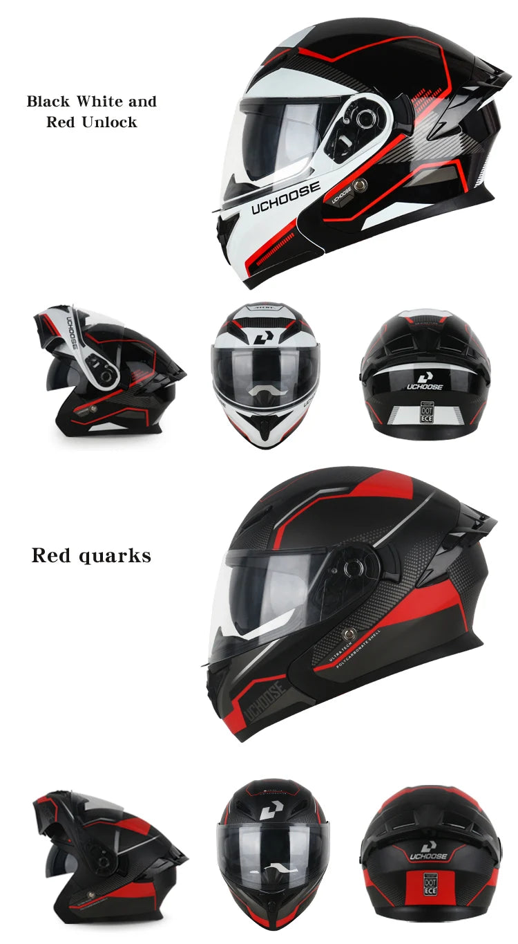 Casque moto quatre saisons Motocross modulaire rabattable — hommes, femmes, tout-terrain